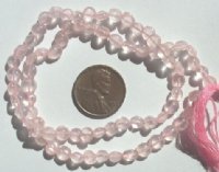 16 inch strand of 5x3mm Buff Coin Rose Quartz